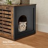 Cat Litter Box Enclosure with Shutter Doors, 31.5 Inch Hidden Litter Box Furniture as End Table, Rustic Brown and Black - 4 of 4