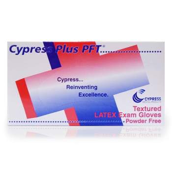 Cypress Plus PFT Disposable Latex Exam Glove Standard Cuff Length Size Medium