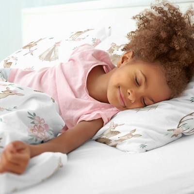 Sweet Jojo Designs Full/Queen Comforter Bedding Set Deer Floral White Taupe and Pink 3pc — фото 4