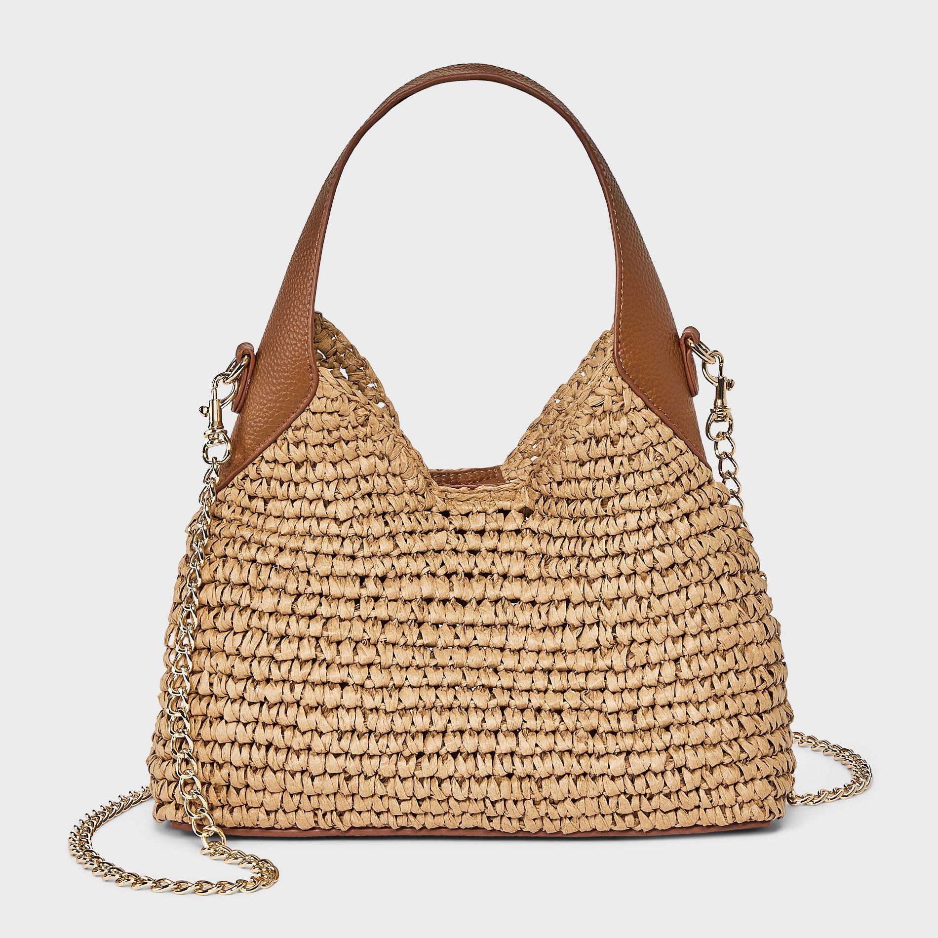 Straw Mini Slouchy Shoulder Bag - Universal Thread™ Natural