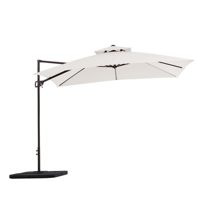 Hyleory 10ft Quadrate Double-Layered Polyester Patio Umbrella - Durable Polyester Canopy