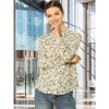 Allegra K Women's Point Collar Long Button Sleeve Button Down Floral Shirt - image 2 of 4