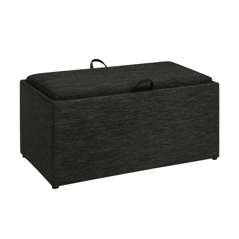 Breighton Home Designs4Comfort Sheridan Storage Ottoman with Reversible Tray and 2 Side Ot Dark Charcoal Gray Fabric, 5 of 8