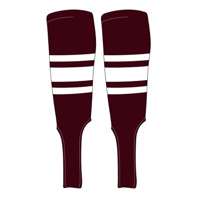 MK Socks Traditional Baseball Stirrups Pattern B-7 Maroon, White (L)