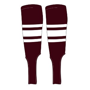 MK Socks Traditional Baseball Stirrups Pattern B-7 Maroon, White (L) - 1 of 2