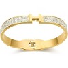 18K Gold and Silver Plated Bangle Bracelet for Women Stainless Steel with Cubic Zirconia - 3 of 3