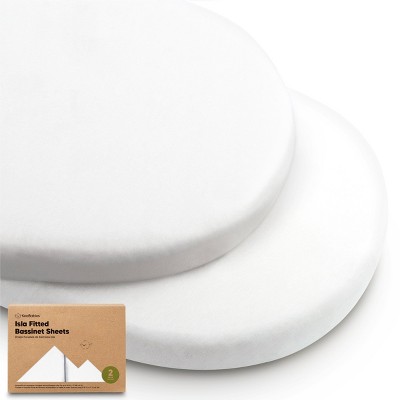 Image of KeaBabies Bassinet Sheet for Baby Girls, Boys, 2-Pack Isla Fitted Bassinet Sheets, Bassinet Mattress Sheets (Soft White)