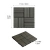 Syemin Carpet Tiles Wood Plastic Composite Deck Tiles Set of 20PCS, Composite Decking Resist Rust, Floor Tile, Durable, Gray, 11.8"*11.8"*0.79" - 3 of 4