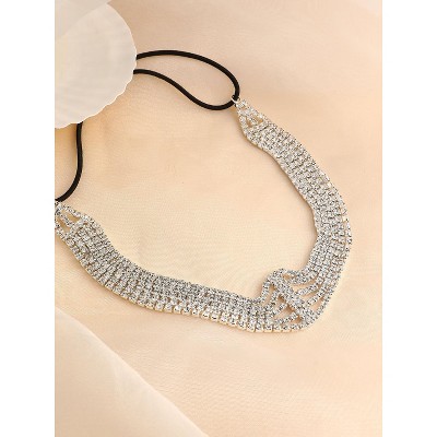 SOHI Women's Crystal Silver The Bijou Collar Necklace