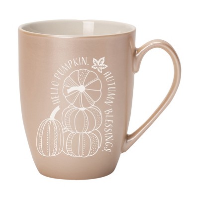 Elanze Designs Hello Pumpkin Autumn Blessings Precious Pearl 10 ounce New Bone China Coffee Cup Mug