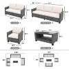 Outdoor PE Rattan Patio Sectional Set with Cushions & Storage Table, Water-Repellent Conversation Furniture for Deck, Poolside, Garden - 2 of 4