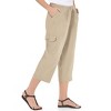 Collections Etc Elastic Waist Cargo Pocket Capri Pant - 2 of 3