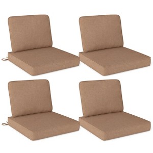 Costway 2/4/6-Pack 24" x 24" Deep Seat Cushion & Back Pillow with Removable Covers Outdoor Brown/Navy/Gray/Black - 1 of 4