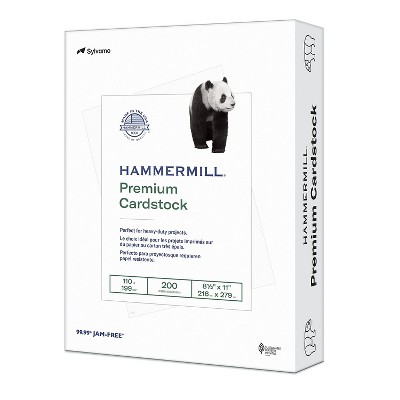 Hammermill Premium Cardstock, 110 lb, 8.5 x 11, Red, 200/Ream (168300R)