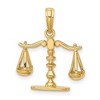Black Bow Jewelry 14k Yellow Gold 3D Moveable Scales of Justice Pendant - 3 of 4