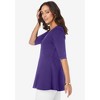 Jessica London Women's Plus Size Stretch Cotton Peplum Tunic - 4 of 4
