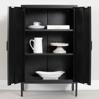 Black Metal Adjustable Shelving Kitchen Pantry Cabinet
