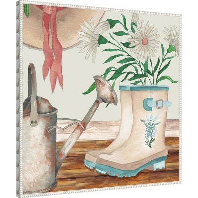 Amanti Art Cottage Scene II Daisy by Elizabeth Medley Canvas Wall Art Print Framed 30 x 30-in.