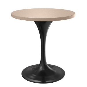 LeisureMod Verve 27" Round Dining Table - MDF Wood Top with Modern Black Pedestal Base Accent Side Table for Kitchen and Home - 1 of 4