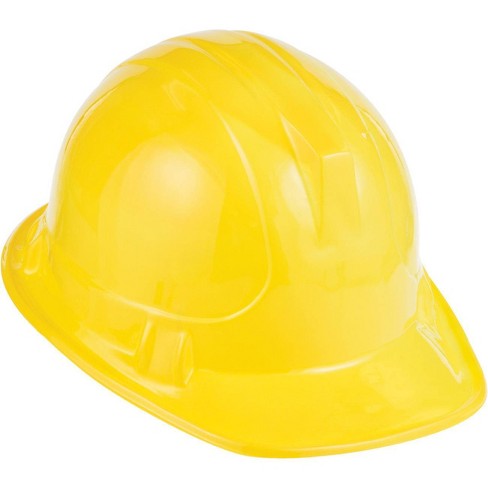 Construction Worker Plastic Hard Hat, Yellow, One Size, Wearable