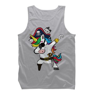 Men's Design By Humans Dabbing Dance Pirate Unicorn Gifts Funny Halloween Costume Gift By lukesstore Tank Top - 1 of 4