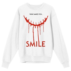 Smile What Makes You…Smile Crew Neck Long Sleeve Adult White Sweatshirt - 1 of 3