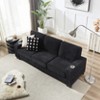 LOVMOR Modular Sectional Sofa, Modern 3-Seater Couch with Extra Deep Seat and Wide Arms, Comfy Upholstered Furniture for Living Room, Bedroom, Office - 3 of 4