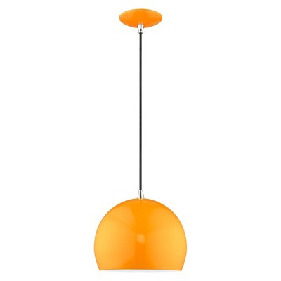 Livex Lighting Piedmont 1 - Light Pendant in  Shiny Orange