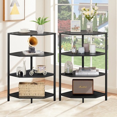 TH-Homeware 3-Tier Corner Shelf - Wooden Floating Storage Organizer, 2 Colors