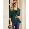 Women's 3/4 Sleeve Cropped Blazer Lightweight Open Front Cardigan Jacket for Business Causal - 3 of 4