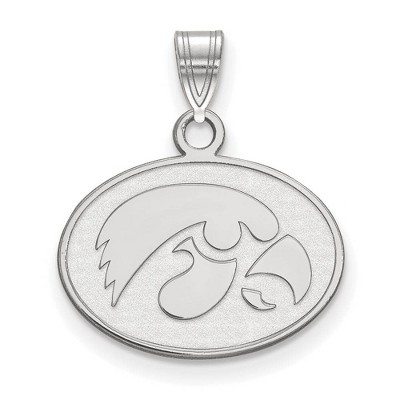 Black Bow Jewelry 14k White Gold Iowa Hawkeyes NCAA Small Pendant