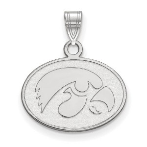 Black Bow Jewelry 14k White Gold Iowa Hawkeyes NCAA Small Pendant - 1 of 3