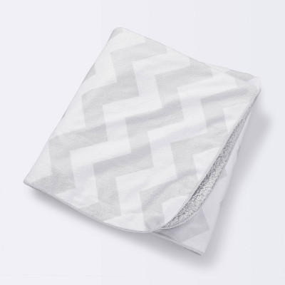 Image of Plush Velboa Baby Blanket Chevron - Cloud Island™ Gray