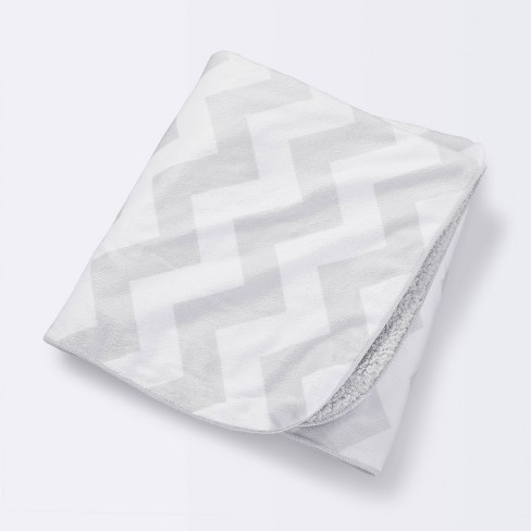 Plush Velboa Baby Blanket Chevron Cloud Island Gray Target