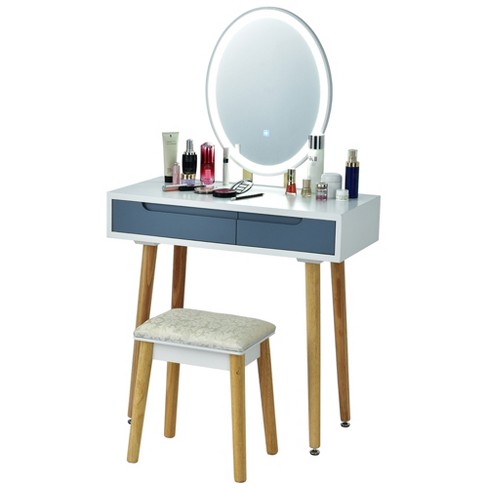 Lighting Modes Dressing Table Stool Set, Target Makeup Vanity With Lights