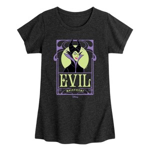 Girls' - Disney Villains - Evil Maleficent Fitted Short Sleeve Graphic T-Shirt - 1 of 4