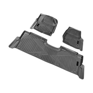 VEVOR Automotive Floor Mats, Fits for Ford F250 F350 F450 F550 2017-2024 2025 Super Duty Crew Cab Bucket Seat, 3 pcs Front and 2nd Row Liners, Black - 1 of 4