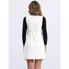 INSPIRE CHIC Women's Faux Suede Round Neck Zipper Sleeveless Tie Waist Pinafore Dress - 3 of 4