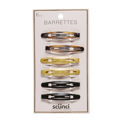 scunci barrettes 6pk tort blond basics snap clip target