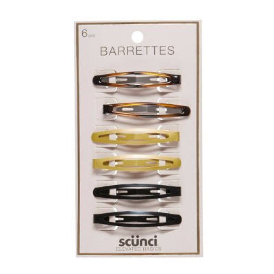 scunci Basics Snap Clip Barrettes - Blond/Tort/Black - 6pk