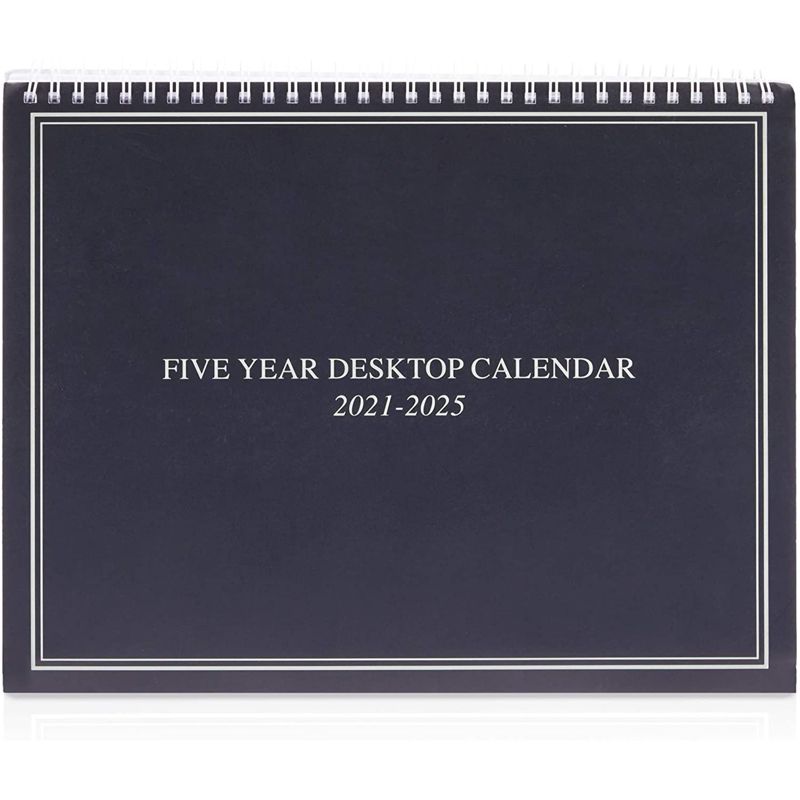 Stockroom Plus Large 5 Year Monthly Desk Calendar 2021- 2025 for Appointments, Spiral Bound Flip Organizer with Tabs, 9 x 11 In, 1 of 7