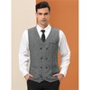 Lars Amadeus Men's Double Breasted Slim Fit Prom Sleeveless Waistcoat Suit Vest - 2 of 4