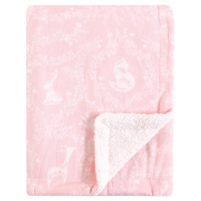 Yoga Sprout Baby Girl Mink And Faux Shearling Plush Blanket, Lace ...