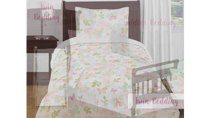 Sweet Jojo Designs Girl Baby Fitted Crib Sheet Butterfly Floral Pink Green and White, 2 of 8, play video