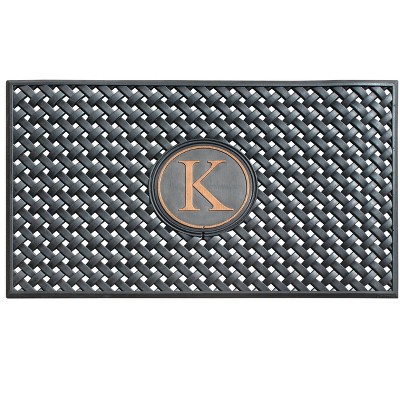 A1HC Natural Rubber Large Monogrammed Door Mat 24" x 39" Scrapes Shoes Clean of Dirt & Grime Doormat