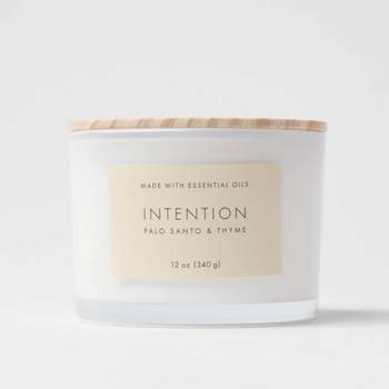 Wood Lidded Glass Wellness Intention Candle - Threshold™