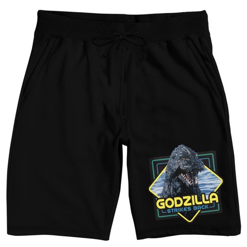 Godzilla Strikes Back Men's Black Sleep Pajama Shorts : Target