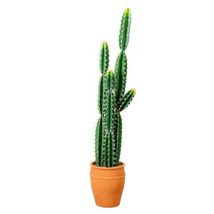 Nearly Natural 5-ft Artificial Cactus in Terracotta Planter - 1 of 4