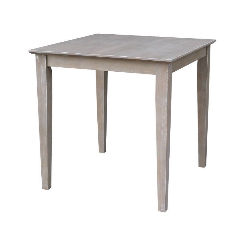 3pc Solid Wood 30&#34;x30&#34; Dining Table and 2 Emily Chairs Washed Gray Taupe - International Concepts, 3 of 14