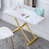 Modern Minimalist Multifunctional Lift Table with 0.8" Wood-Textured MDF Top and Adjustable Metal Legs, Usable as Coffe - 4 of 4